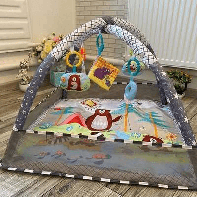 Tapis d'Éveil - BabyGymPlayMat™ - Gris - Mobilier Pour Bébé