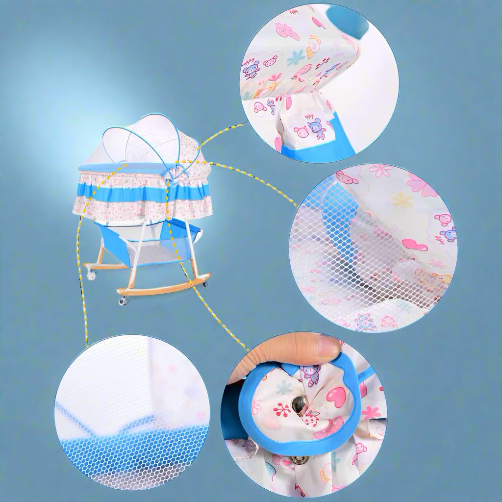 Berceau Bébé - BerceauConfort™ - Bleu Ciel - Mobilier Pour Bébé